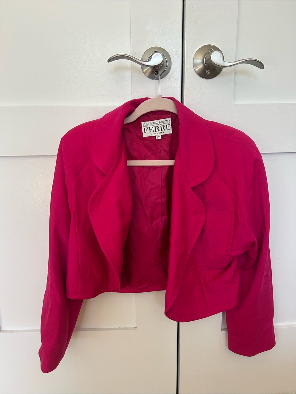 Gianfranco Ferre Women's Fuchsia Cropped Blazer
